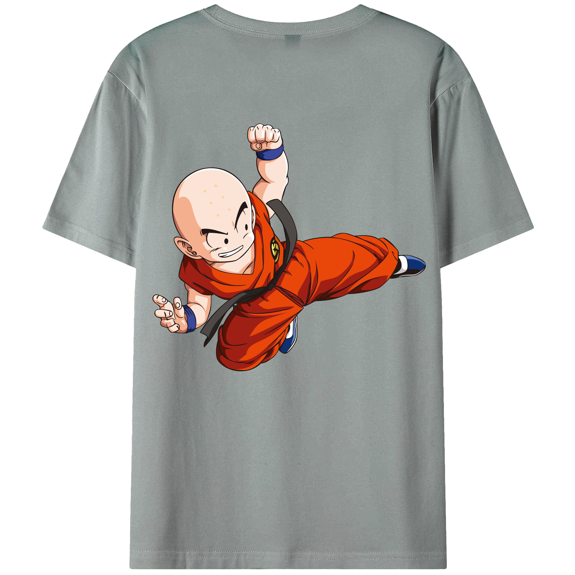 （画像用） ドラゴンボール クリリン DRAGON BALL krillin 綿100％ メンズ半袖Tシャツ（バックプリント） 通気性